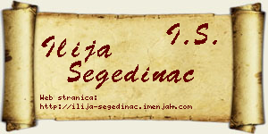 Ilija Segedinac vizit kartica